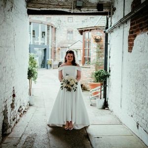 Beautiful Bride in Distillery Courtyard